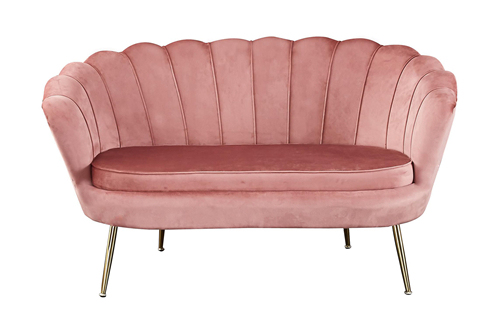 Pink velvet 2 Seater Sofa