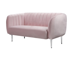 Pink Velvet 2 Seater Sofa