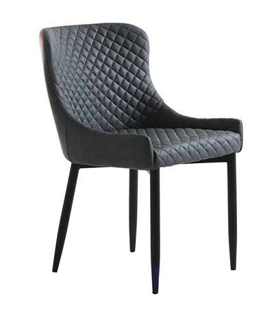 Grey Leather Dining Chair