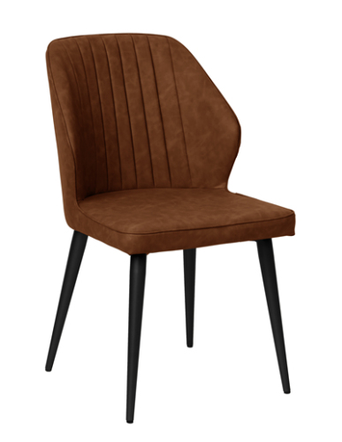 Brown Vintage Pu Dining Chair