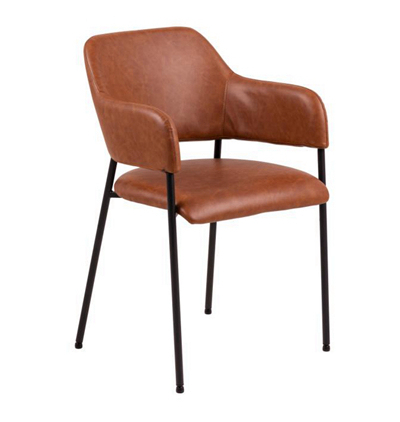 Brown Pu Leather Arm Chair