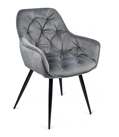 Gray Tufted Dining Chair