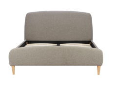 Brown fabric Double Bed