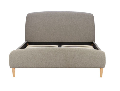 Brown fabric Double Bed