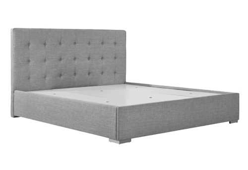 Grey Double Tufted Bed