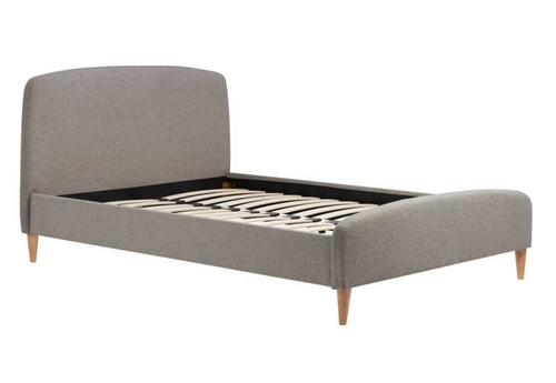 Brown fabric Double Bed
