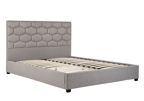 Grey Upholstered King Size Bed