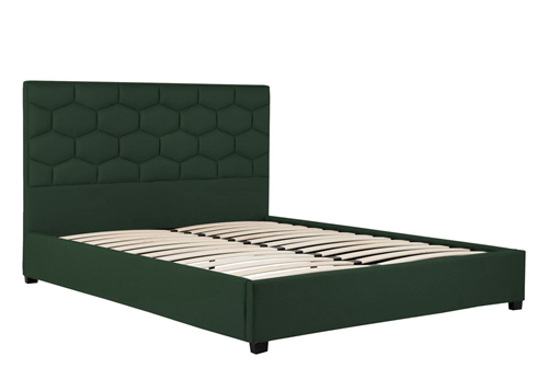 Grey Upholstered King Size Bed