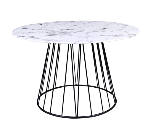 White Faux Marble Dining Table