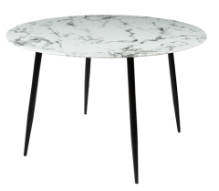 Round Glass Marble Dining Table