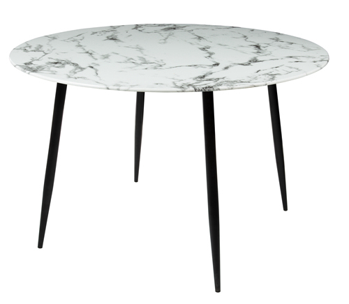 Round Glass Marble Dining Table