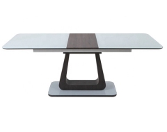 wood and white extendable dining table