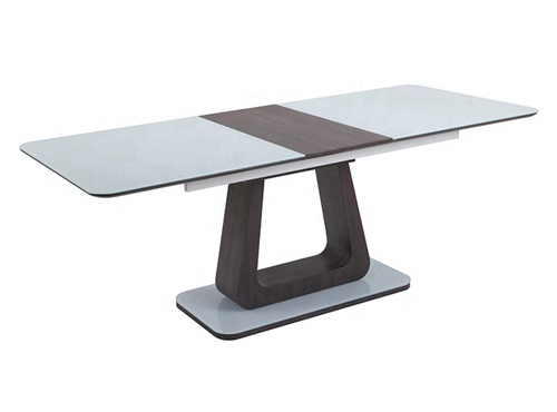 wood and white extendable dining table
