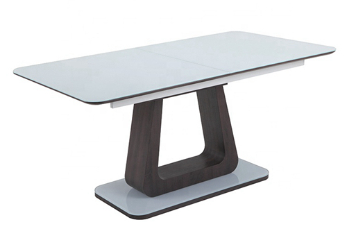 wood and white extendable dining table