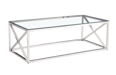 Rectangular Stainless Glass Coffee Table