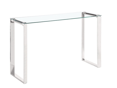 Chrome Glass Console Table
