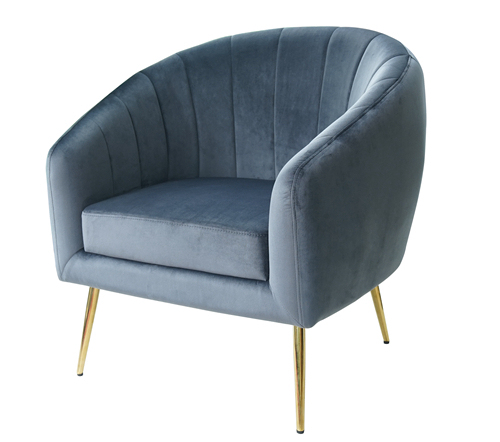 Velvet Accent Chair With Gold Legs