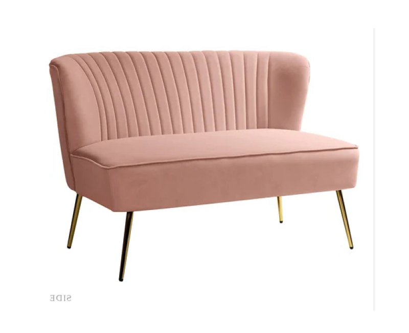 Pink Velvet Love seat