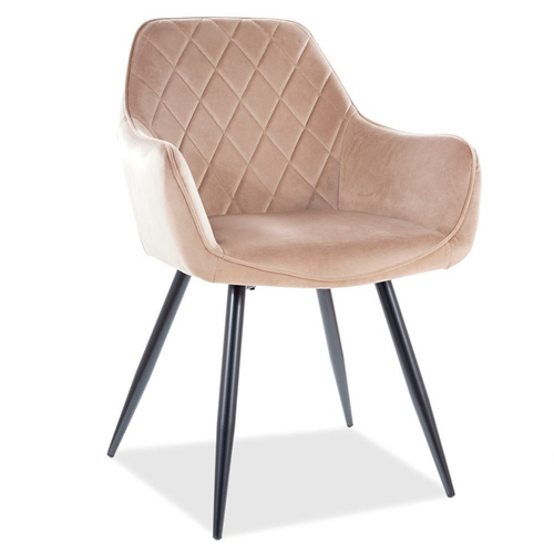 Beige Dining Chair with Arms