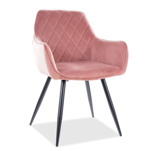 Pink Velvet Tufted Dining Chair
