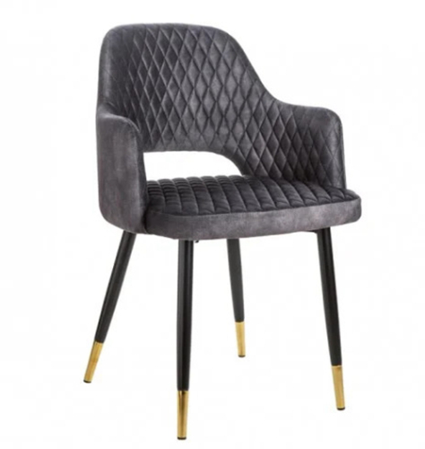 Black Vintage Velvet Armchair