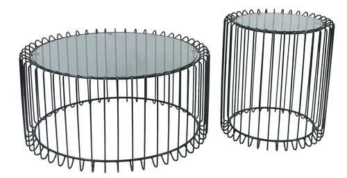 Round Glass Coffee Table Set