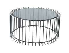 Round Glass Coffee Table Set