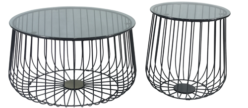 Black Coffee Table Set of 2
