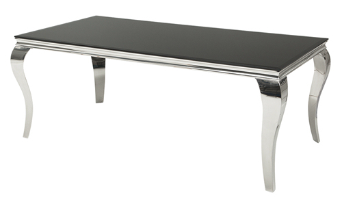 Black Glass Stainless Dining Table