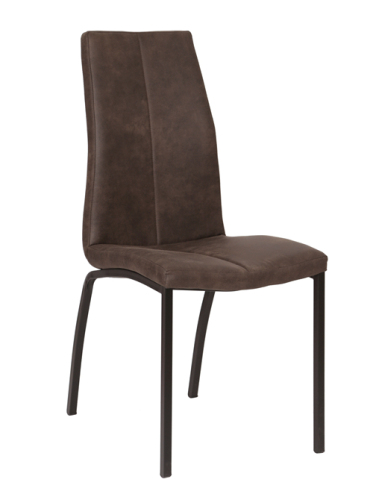 Dark Brown Leather Dining Chair