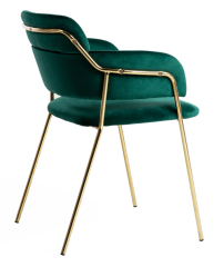 Velvet Armchair With Gold Legs