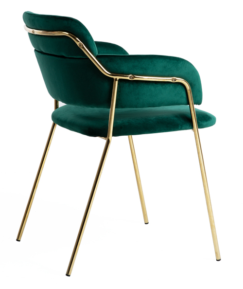 Velvet Armchair With Gold Legs