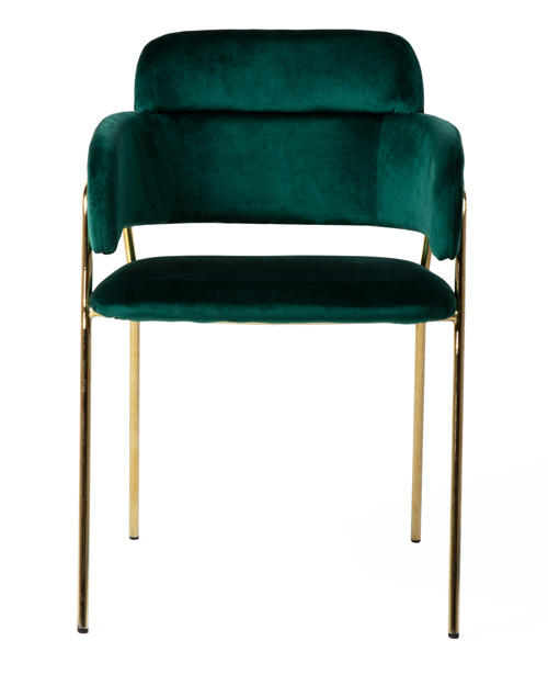 Velvet Armchair With Gold Legs