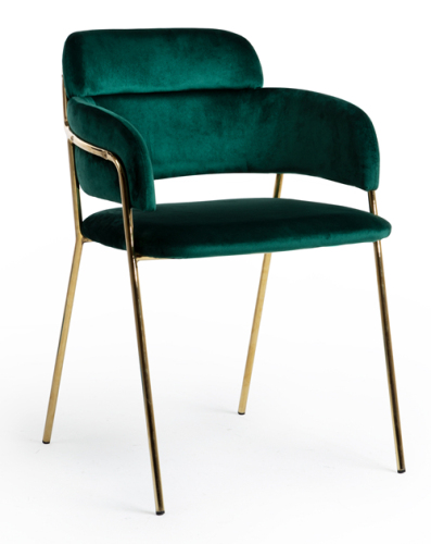 Velvet Armchair With Gold Legs