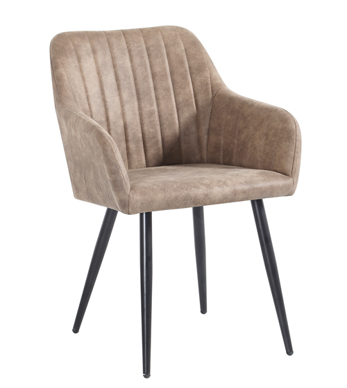 Faux Leather Brown Armchair