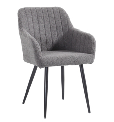 Grey Teddy Fabric Dining Chair