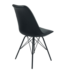 Black Pu Cushion Plastic Chair