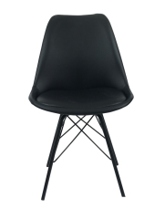 Black Pu Cushion Plastic Chair