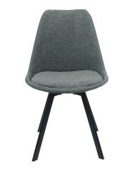 Grey Linen Upholstery Plastic Chair