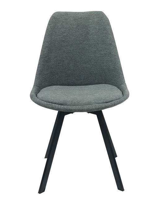 Grey Linen Upholstery Plastic Chair