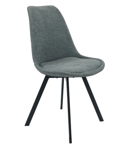 Grey Linen Upholstery Plastic Chair