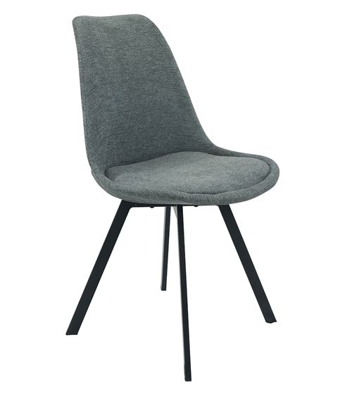 Grey Linen Upholstery Plastic Chair