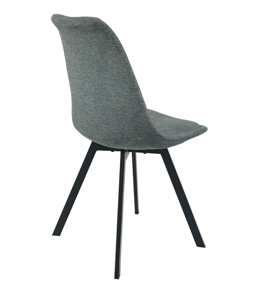 Grey Linen Upholstery Plastic Chair