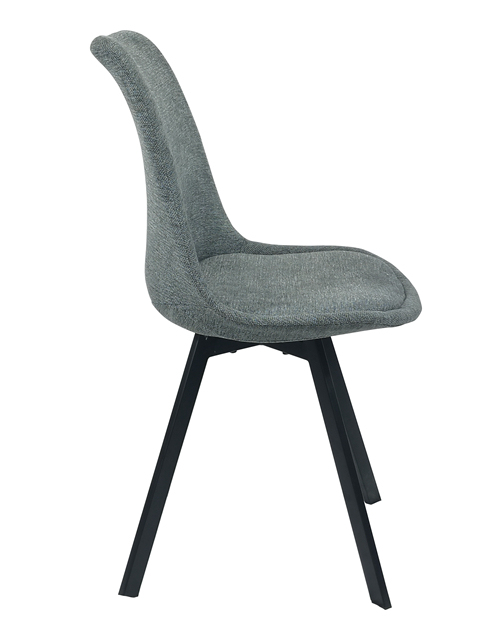 Grey Linen Upholstery Plastic Chair