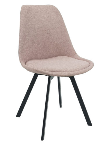 Pink Fabric Cushion Plastic Chair