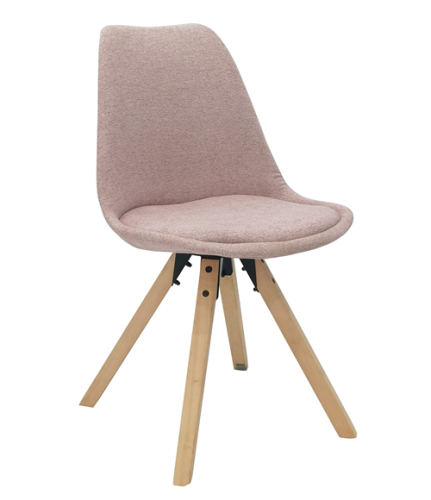 Pink Chair with Wood Legs