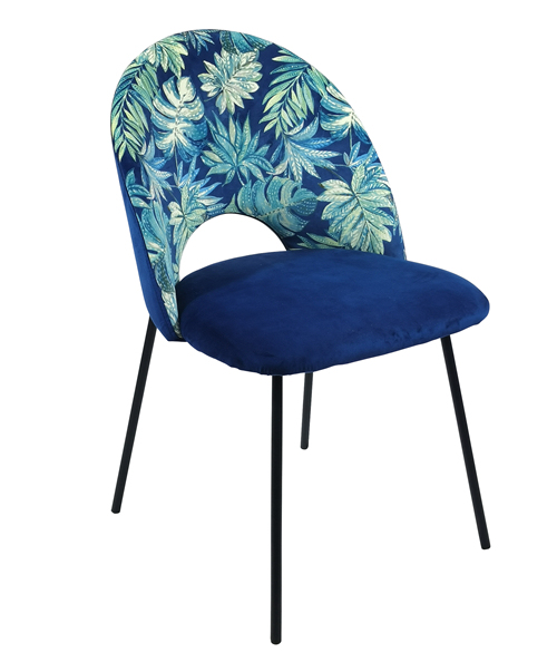 Flower Fabric Upholstery Dining Chair