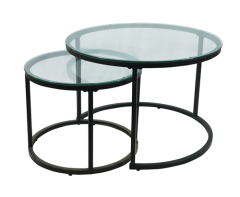Clear Glass Nesting Coffee Table