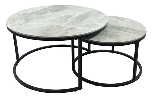 Grey Sintered Stone Coffee Table Set