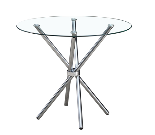 Chrome Finish Glass Dining Table